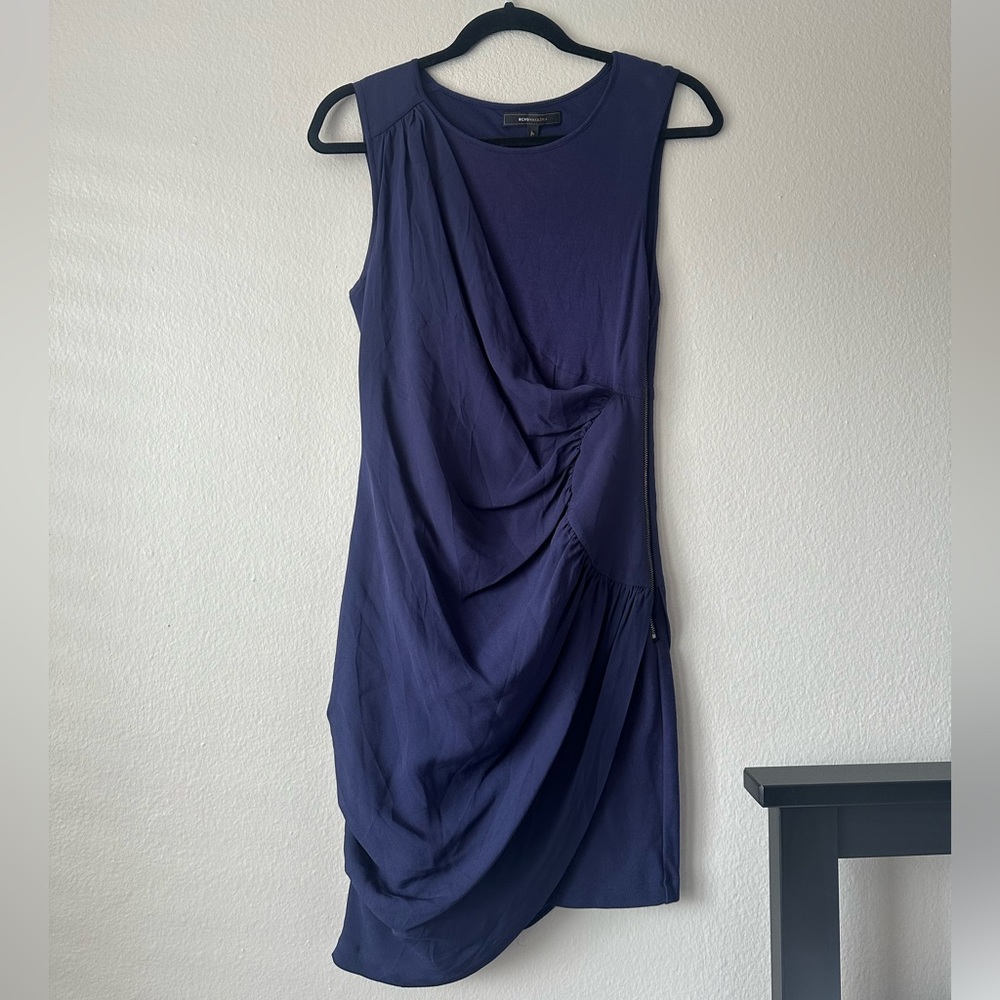 BCBG Max Azria dropped silk side zipper dress 2